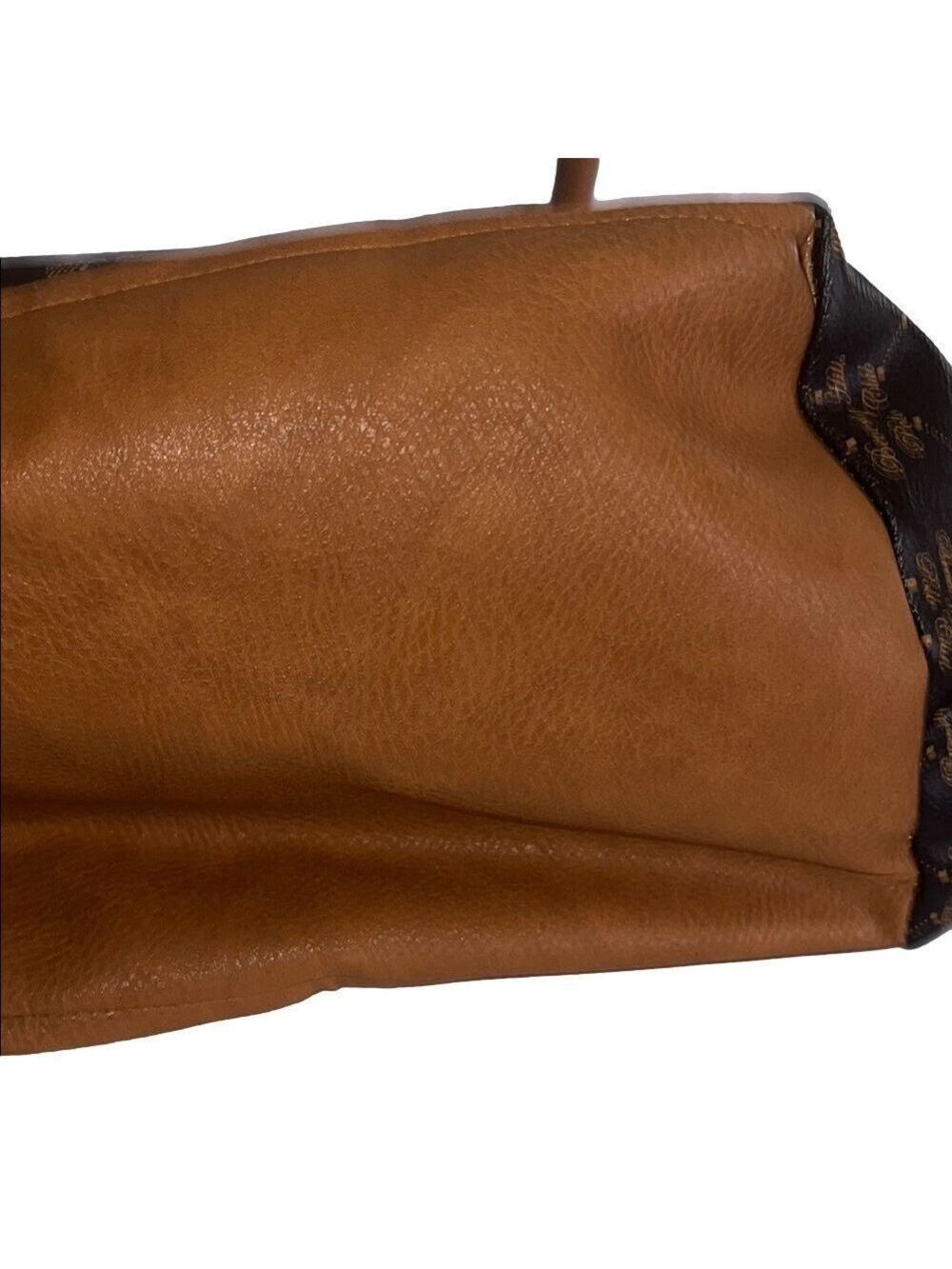 Brown and Black Monogram Tote Bag, NWT, 20X12X7.5, All Vegan Materials T5 - Picture 7 of 11
